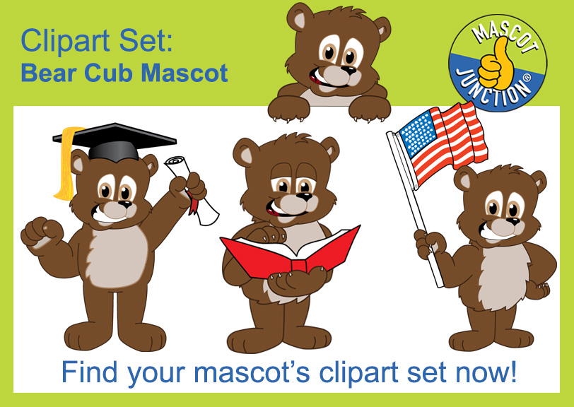 Bear Cub Mascot Clipart Illustration