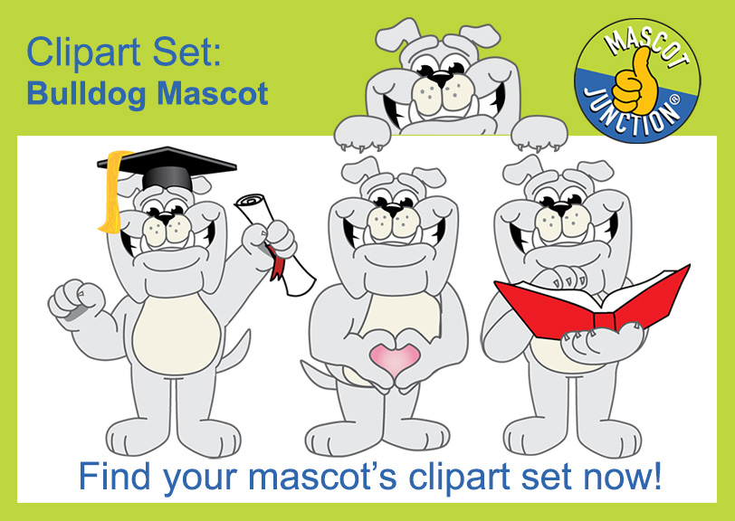 Bulldog Mascot Clipart Set