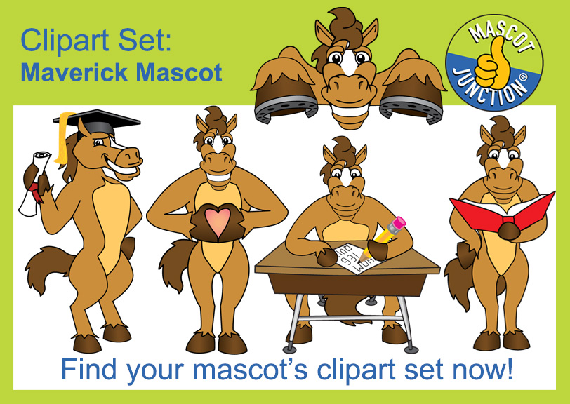 Maverick Mascot Clipart Illustrations